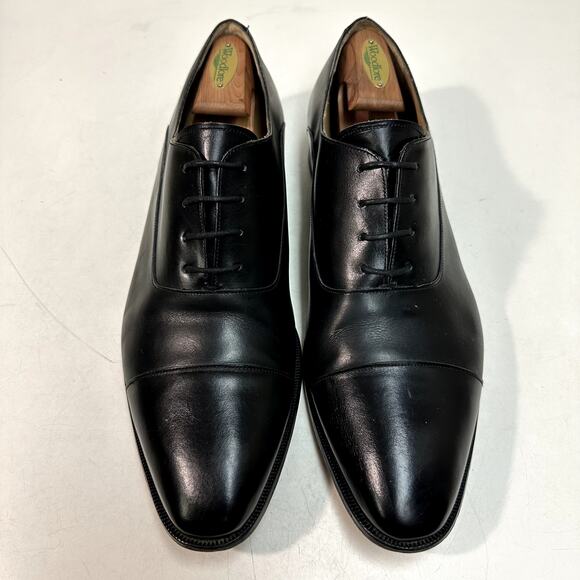 VERY GOOD Jack Erwin Cap-Toe Oxford Black Calf Made in Spain Men's 13 - Picture 2 of 13